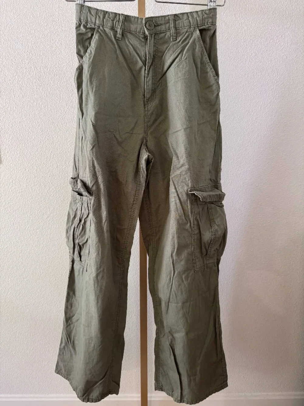 Kids Khaki Green Wide Leg Cargo Pants Youth 18 Petite